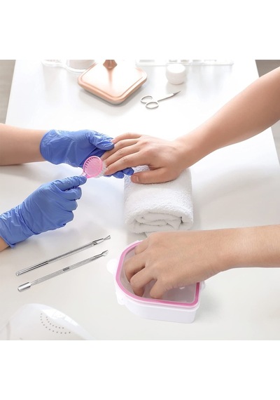 Plastik Manikür El Banyosu - Çift Katlı Kütikül Yumuşatma Ve Tırnak Bakım Kabı 12cm