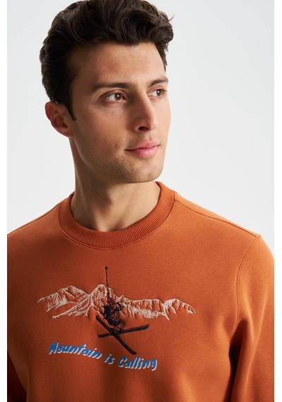 AR-MA Arma Erkek Regular Fit 3 İplik Şardonlu Pamuklu Bisiklet Yaka Sweatshirt 001