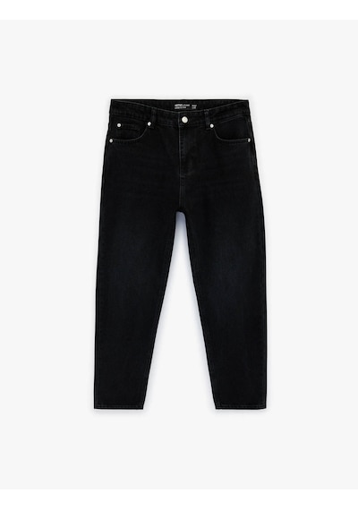 Koton Loose Straight Fit Siyah Erkek Jean Pantolon 6sam40214nd Siyah