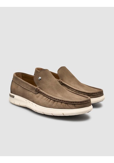 Cabani Hakiki Deri Haki Erkek Günlük Loafer Haki