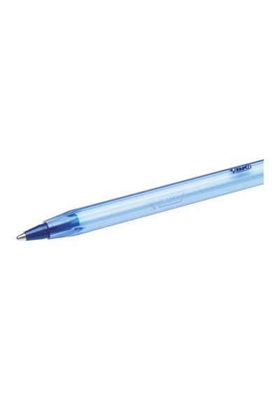 Cristal Soft Tükenmez Kalem, Mavi, 50'li Kutu, 1.2 Mm Orta Kalınlıkta Uç, Şeffaf Gövde, Delikli Kapak