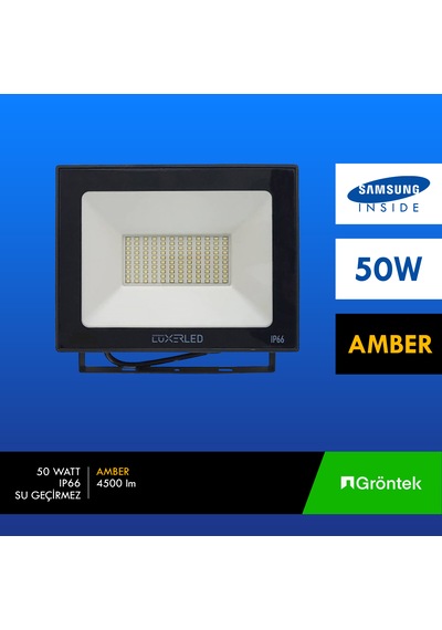 50 Watt Amber Rengi Işık Samsung Çipli Ip66 Led Projektör 50W Amber