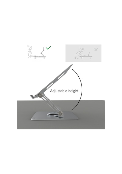 Inca Inc-122g Metal Laptop Standı 10-17 İnç 360 Döner Katlanabilir