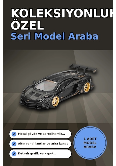 Metal Gövdeli 1/64 Ölçek Lamborghini Aventador Model Araba - Koleksiyonluk Tekli Paket Bx-313363