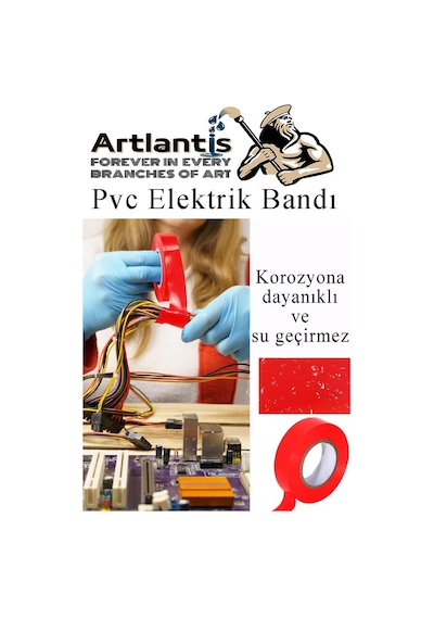 Siyah Elektrik Bandı 10 Adet Pvc İzolo Bant Elektrikçi Bandı Su Geçirmez Isıya Dayanıklı Yalıtım Bandı