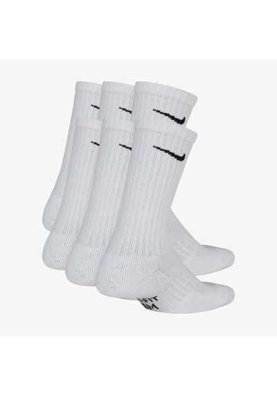Nike Everyday Sx6910-100 Çocuk Yastıklı Crew Çorapları 6 Çift Beyaz