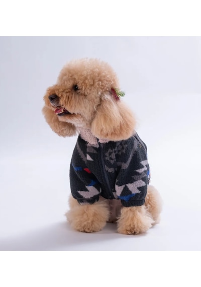 Pawstar Gri Chicago Ethnic Weave Küçük Irk Köpek Pofuduk Ceket