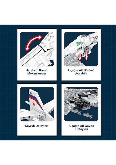 Reobrix 33036 Sovyet Tu-160 Strateji Bombardıman Jet Uçağı Yaratıcı Yapı Blok Seti Tu-160 Strategic Bomber Aircraft - 1598 Parça Reobrix 33036 Sovyet Tu-160 Strateji Bombardıman Jet Uçağı Yaratıcı Yapı Blok Seti Tu-160 Strategic Bomber Aircraft - 1598 Parça