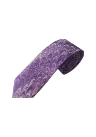 Elifebru Exclusive Handicrafts Ebru Sanatı El Yapımı Lila Mor Beyaz İpek Kravat Ikr 145 Çok Renkli