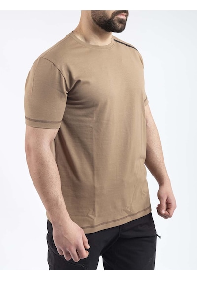 Outdoor T-shirt Günlük Pamuklu Basic Erkek Basetı03 Bej