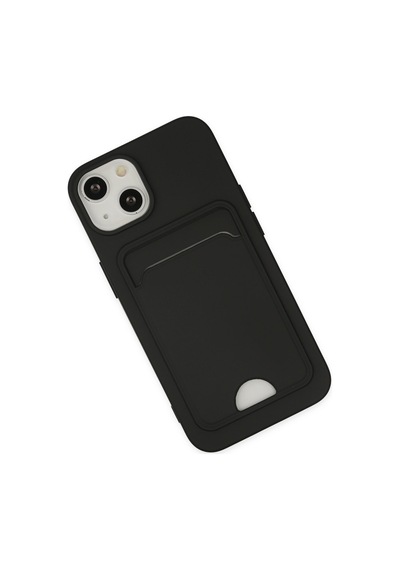 Apple iPhone Uyumlu  14 Plus Kılıf Kelvin Kartvizitli Silikon -  Siyah
