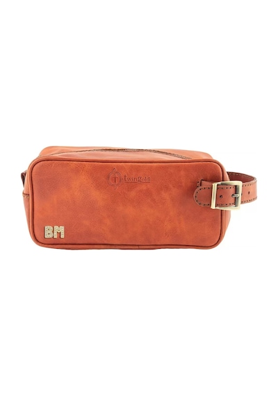 Twingold İsme Özel Dopp Kit Kişisel Bakım Ve Seyahat Çantası - %100 Rainbow Deri - Ac14004 - Tobacco Tobacco