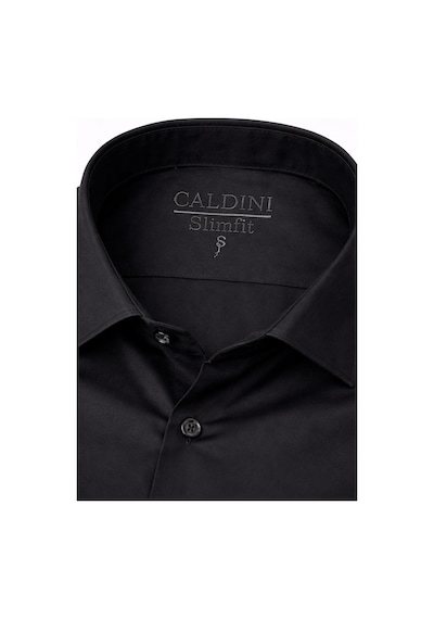 Classics Men Slim Fit Uzun Kollu Kolay Ütü Pamuk Saten Erkek Gömlek Siyah