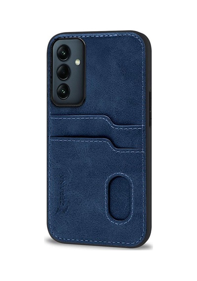 Samsung Galaxy Uyumlu A16  Kılıf Zebana Kartlıklı Lüx Deri Kılıf Lacivert