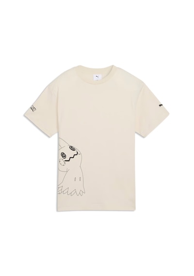 Puma X Pokemon Genç Geniş Kesim Grafik Detaylı Tişört 634944 87 Beyaz