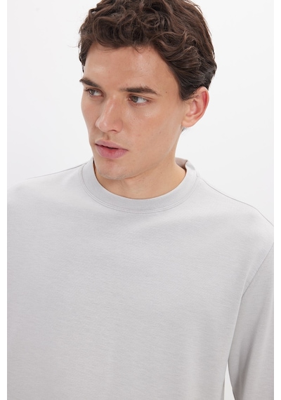 Tudors Erkek Standart Fit Normal Kesim Uzun Kollu Ekstra Soft Modal Kumaş Bisiklet Yaka Taş Sweatshirt-50210