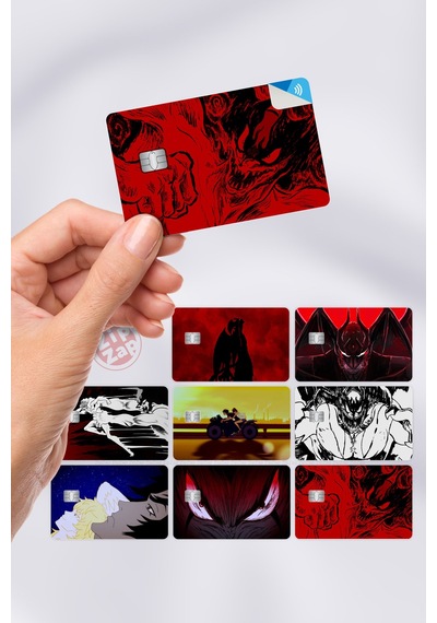 Devilman Crybaby Kart Kaplama Sticker 8 Adet Çok Renkli
