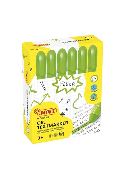 Jovı 1818 Jel Stik Fosforlu Kalem Yeşil - 12'li Kutu Beyaz