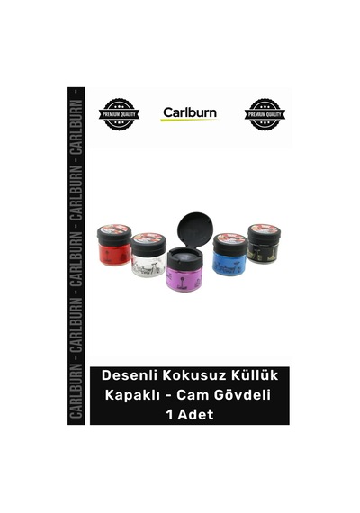 Özel Üretim Şık Dekoratif Bahçe Balkon Ofis Desenli Kokusuz Küllük Kapaklı Cam Gövdeli 1 Adet