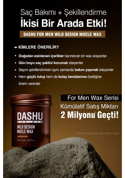 Güçlü, Kalıntı Bırakmayan, Çamur Ve Killi, Besleyici Dashu For Men Premium Wild Design Mucle Wax