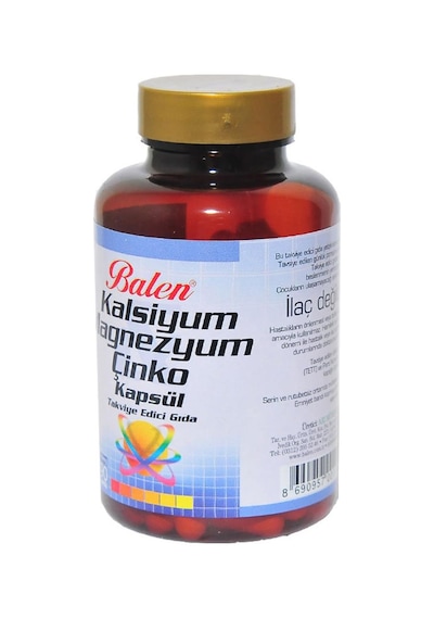 Balen Kalsiyum Magnezyum Çinko Kapsülü Takviye Gıda 709mg 90 Adet