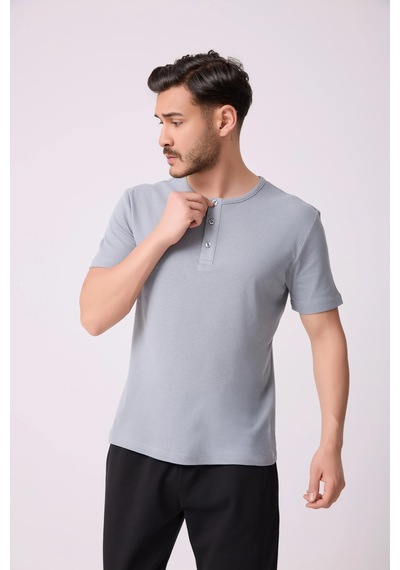 Defys Erkek Henley Yaka %100 Pamuklu Dokulu Kumaştan Kısa Kollu Günlük Basic Gri Tişört Gri - 852146174 Gri Defys Erkek Henley Yaka %100 Pamuklu Dokulu Kumaştan Kısa Kollu Günlük Basic Gri Tişört Gri - 852146174 Gri