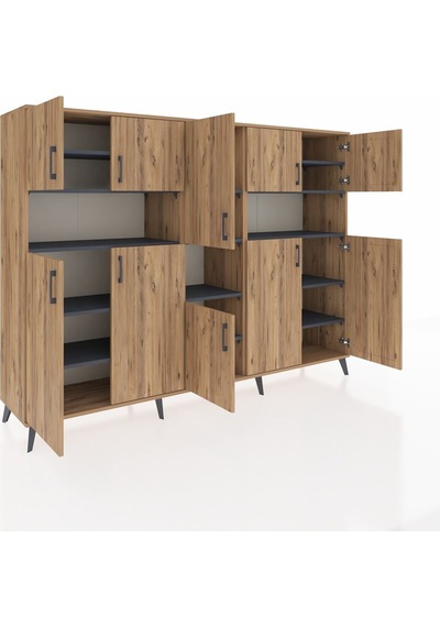 Hyperion Dolap 14 Raflı 10 Kapaklı 220x44x163 Çam-çam/antrasit Çam-çam/antrasit Hyperion Dolap 14 Raflı 10 Kapaklı 220x44x163 Çam-çam/antrasit Çam-çam/antrasit