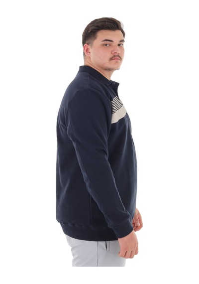 Erkek Battal Beden 158 Kiloya Kadar Uygun Bedenli Geniş Kalıp Baskılı Polo Yaka Selanik Sweat Lacivert Erkek Battal Beden 158 Kiloya Kadar Uygun Bedenli Geniş Kalıp Baskılı Polo Yaka Selanik Sweat Lacivert