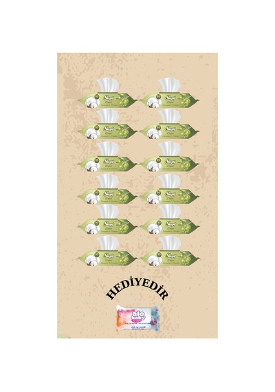 Sleepy Sensitive Zeytinyağlı Islak Havlu 90'lı 12 Paket