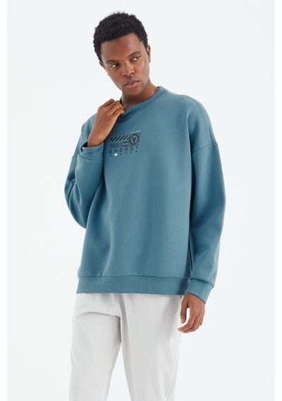 Tommy Life Tommy Lıfe Orman Yeşili O Yaka Baskı Detaylı Rahat Kalıp Erkek Swetshirt - 88284 T14er-88284 001