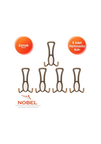 Seçi L Portmanto Askısı, Metal Vestiyer Askısı, Anti K Sari , Duvar Ve Dolap Askılığı 5'li Set Vidalı
