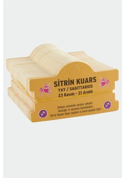 Sitrin Kuars & Yay Burç Bileklik Kartı