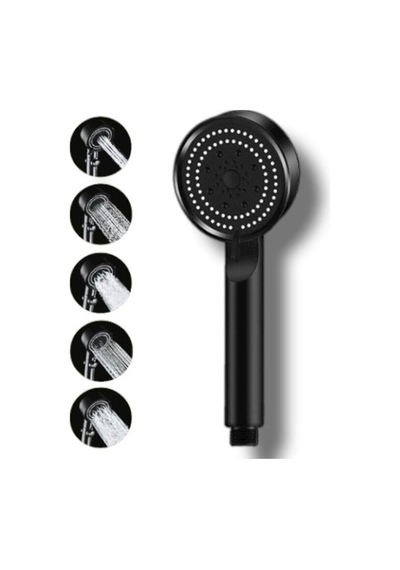 Turbo Fan 5 Fonksiyonlu Su Tasarruflu Duş Başlığı Turbo El Duşu Siyah Duş Başlığı Beyaz Plastik Diğer