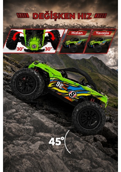 1:16 Rc Araba 36 Km/h Hızlı 4x4 Uzaktan Kumandalı Off Road Drift Araç Şarjlı 2.4ghz