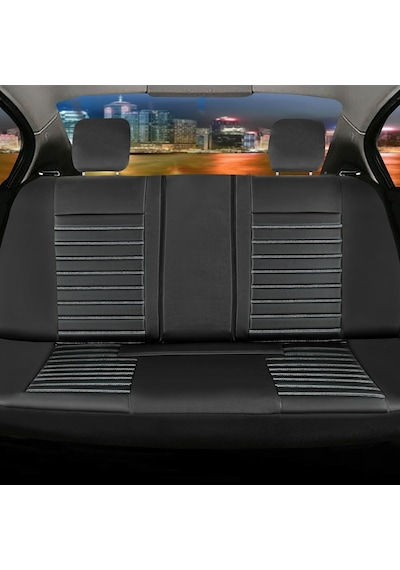 Renault Captur Uyumlu Lüx Deri Oto Koltuk Kılıfı Ön Arka Takım Giydirme Model Siyah Beyaz Frstrt