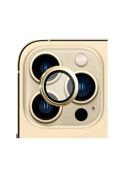 Safeus Safir Temperli Kamera Lens Koruyucu Apple Uyumlu iPhone 13 Pro Max Ve İle Altın