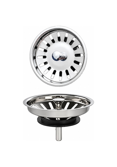 2 Adet Çöpmak 8 Cm Paslanmaz Çelik Mutfak Lavabo Evye Gider Süzgeci Sifon Tıpa Metal Süzgeç