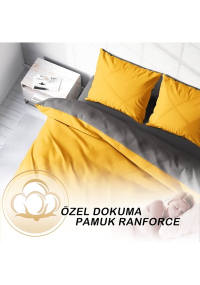 Monohome Deluxe Çift Taraflı Pamuk Ranforce Çift Kişilik Nevresim (531172203) Çok Renkli
