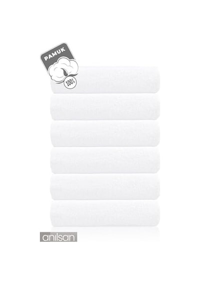 6'li Beyaz Banyo Havlusu - 70x140 Cm, 490 Gr,%100pamuk, Spa Ve Otel Havlusu, Günlük Kullanıma Uygun 0 - 1 Yaş