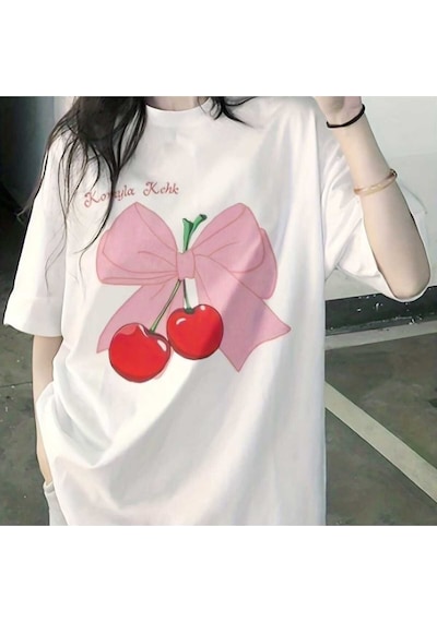 Noıssey Beyaz Red Cherry Bomb Oversize Unisex