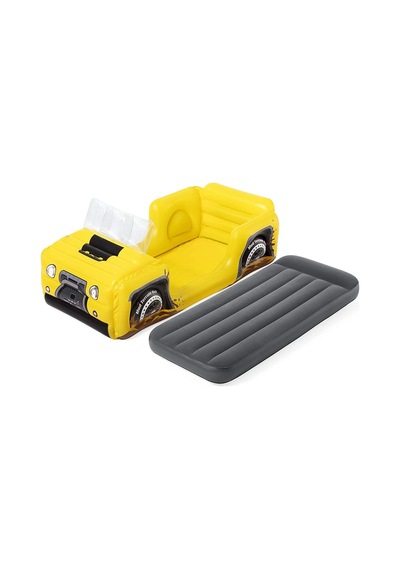 Şişirme Pompalı-Bestway 67714 4x4 Jeep Temalı Şişme Çocuk Yatağı Lacivert