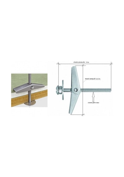 Spo Metal Kanatlı Alçıpan Dübeli 4x50 Mm 1 Adet