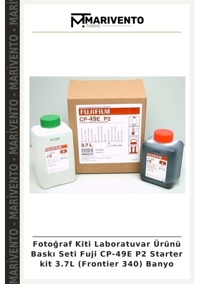 Fotoğraf Kiti Laboratuvar Ürünü Baskı Seti Fuji Cp-49e P2 Starter Kit 3.7l Frontier 340 Banyo