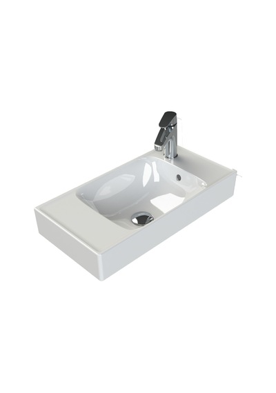 Sağ Delikli 60x30 Cm Turkuaz Seramik Lavabo Modern Tasarım 508 Yeşil