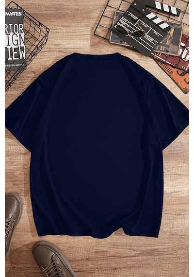 Flood Of Style Unisex But First Coffee Tasarım Tshirt Lacivert