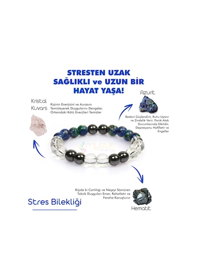 Mystic Energy Doğal Taş  Uniseks Tılsım Bilekliği Çok Renkli
