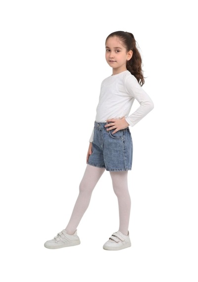 Erdem Kıds Kız Çocuk Beli Lastikli Jean Denim Kot Şort Mavi Mavi
