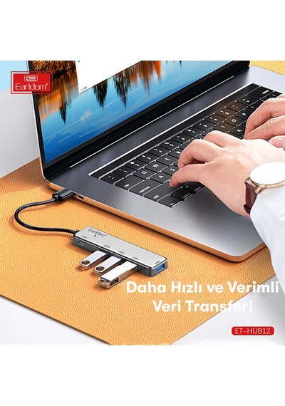 Earldom Hub12 Tak Çalıştır 40cm 4 Adet Usb 2.0 Ve 1 Adet Type M414