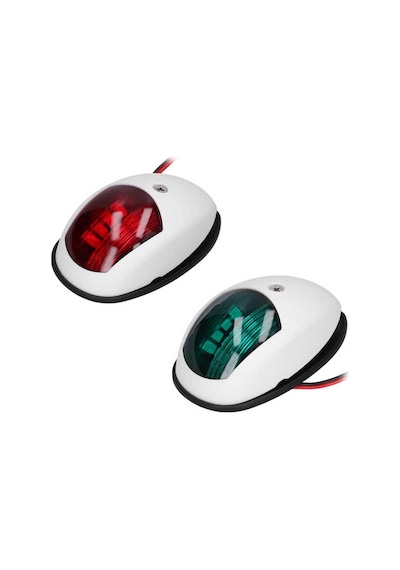 Tekne Seyir Feneri. 12v. Beyaz. Led İskele Sancak Feneri Takım
