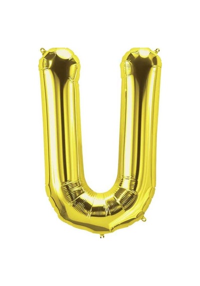 U Harf Folyo Gold Renk Balon Küçük 35 Cm A